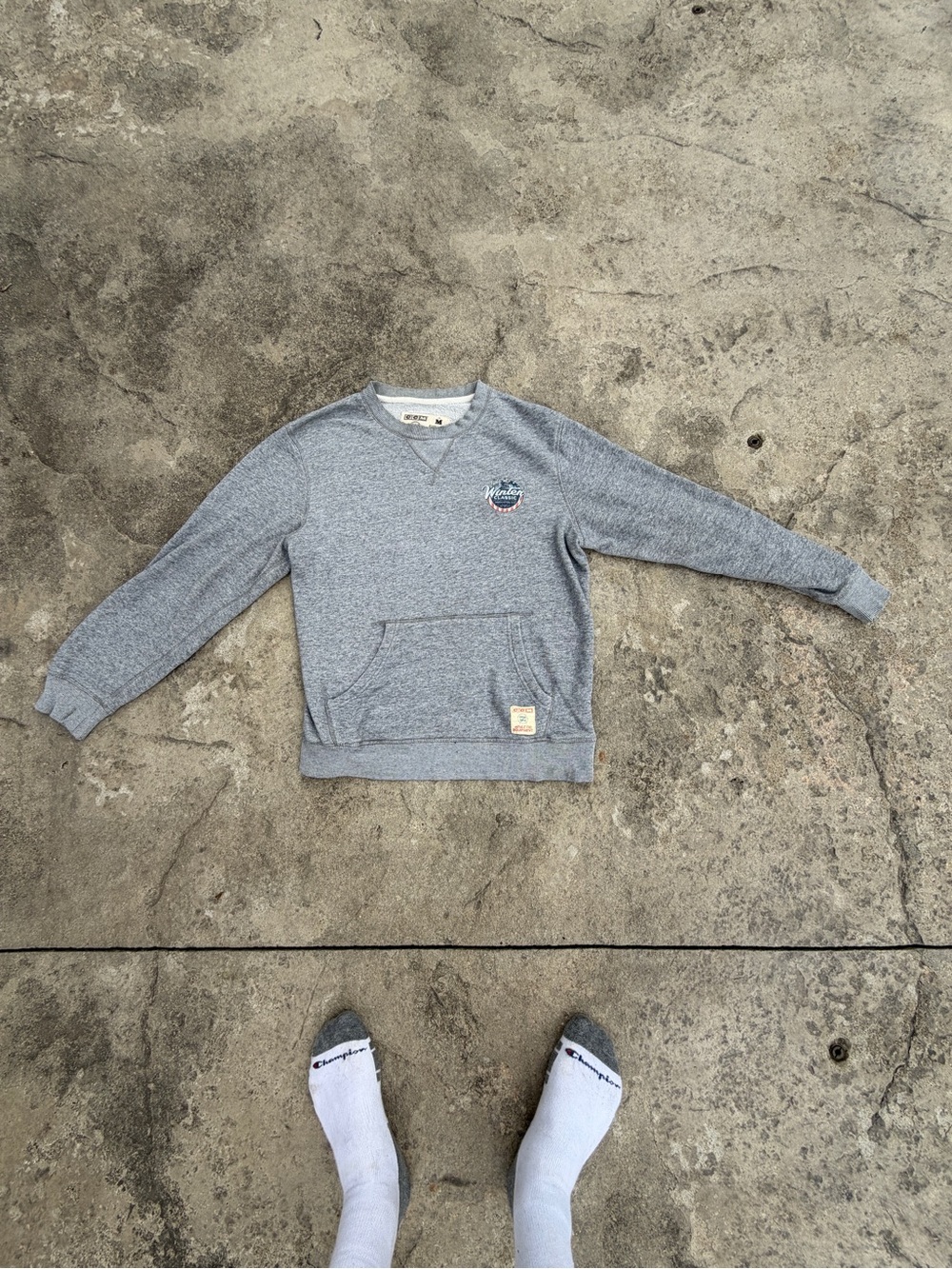 CCM Light Gray Crewneck Sweatshirt with Front Pocket